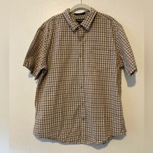 Eddie Bauer Classic Fit Plaid Short Sleeve Button Up Shirt Work Chores Size XL